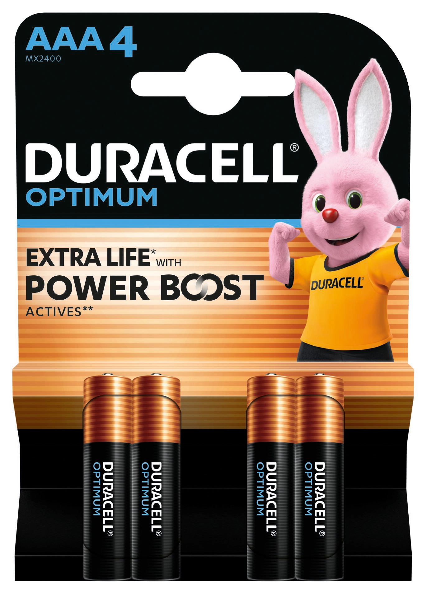Батарейка DURACELL LR03 KPD 04*10 Optimum уп. 1x4 шт
