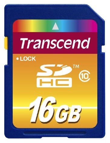 Флеш карта 16GB microSDHC Transcend Class 10 адаптер
