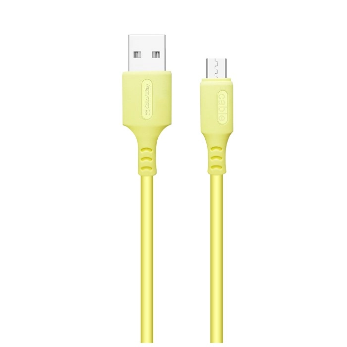 Кабель Colorway USB - MicroUSB (soft silicone) 2.4А 1м жовтий (CW-CBUM043-Y)
