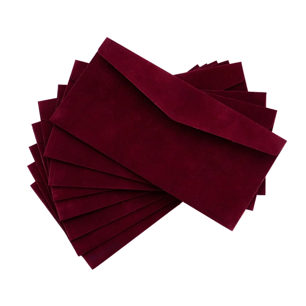 Конверт Е65 оксамитовий марсала 220х110 мм