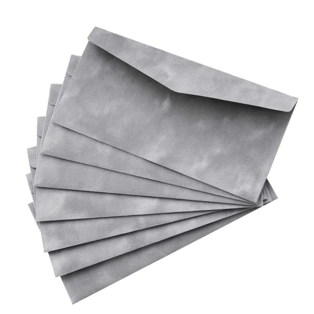 Конверт Е65 оксамитовий сірий 220х110 мм