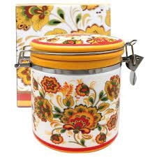 Ємність для сипучих продуктів 0,5л Квітковий розпис (h-10см, d-9,5см)