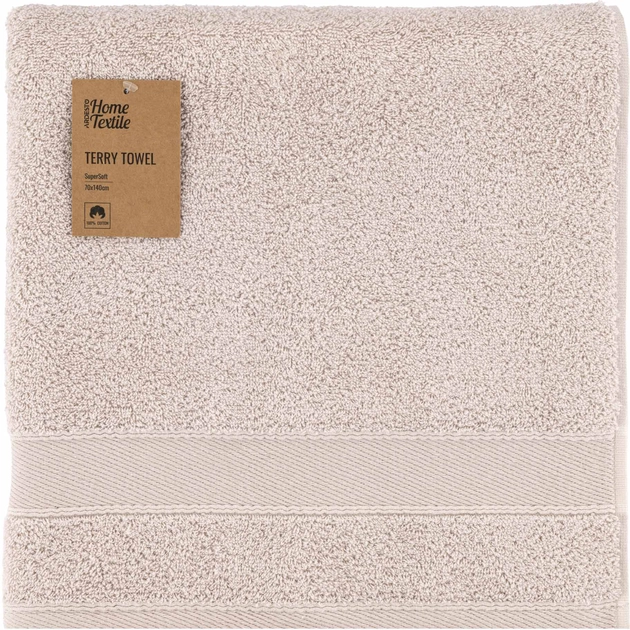Рушник махровий Ardesto SuperSoft бежевий 70х140см 100% бавовна ART2270NS