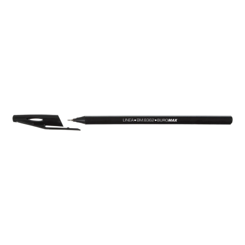 Ручка масляна чорна LINEA BUROMAX BM.8362-02