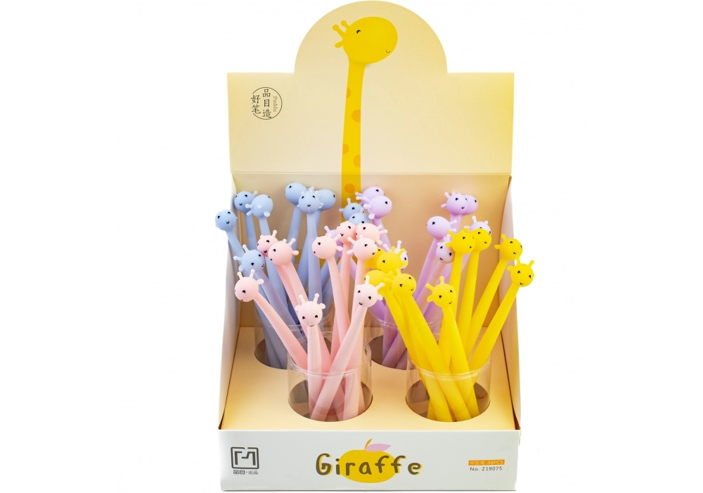Ручка кулькова MAXI Giraffe синя 4 дизайни асорті у кольоровому дисплеї Z19075