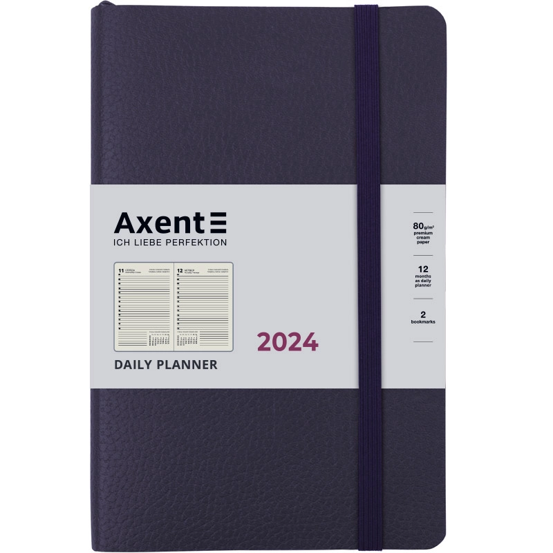 Щоденник датований 2024 Axent Partner Soft Skin 145х210 синій 8810-24-02-A
