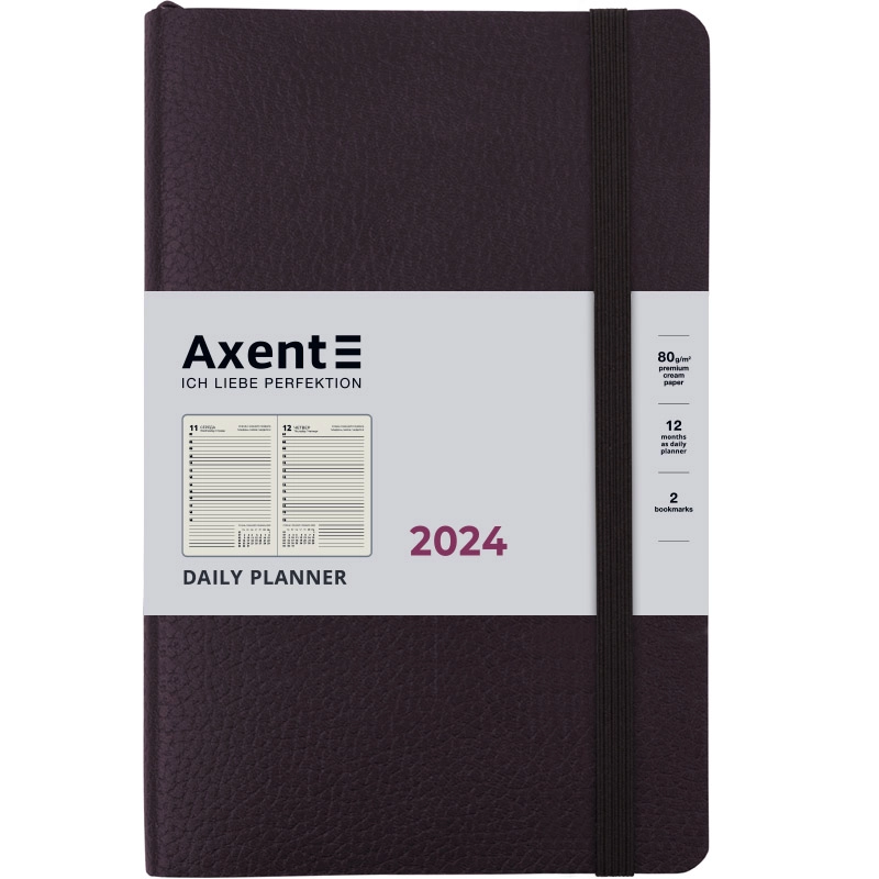 Щоденник датований 2024 Axent Partner Soft Skin 145х210 чорний 8810-24-01-A