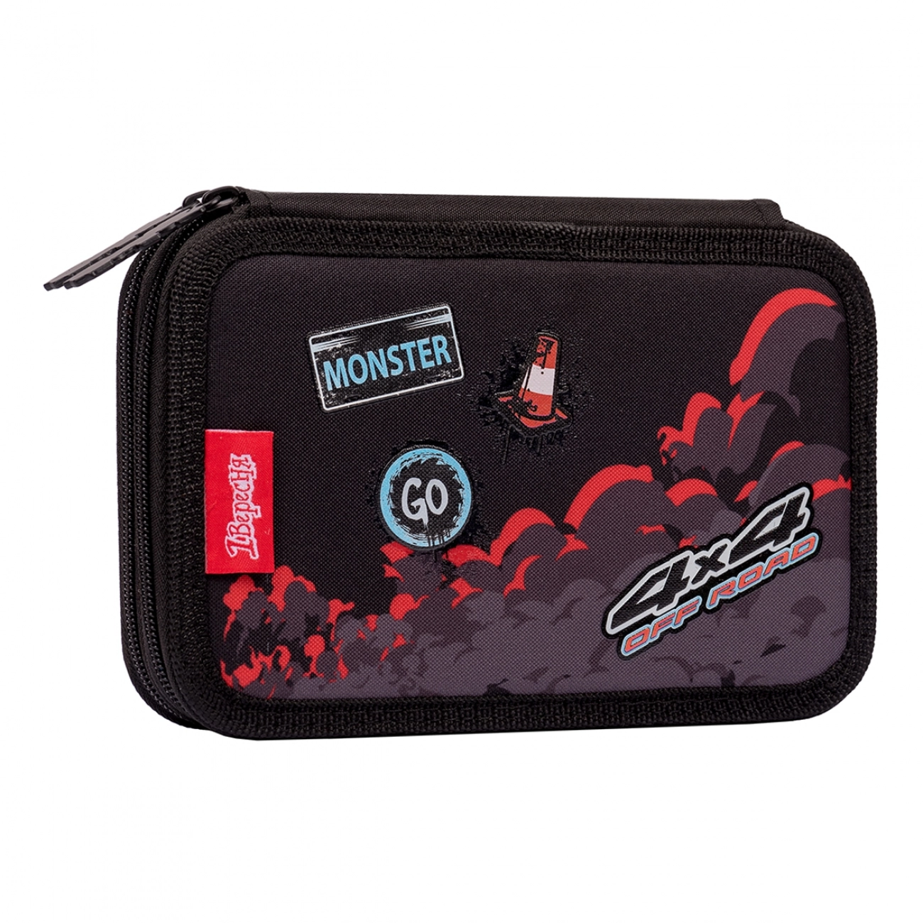 Пенал твердий 1Вересня подвійний HP-01  Monster Truck чорний 532975