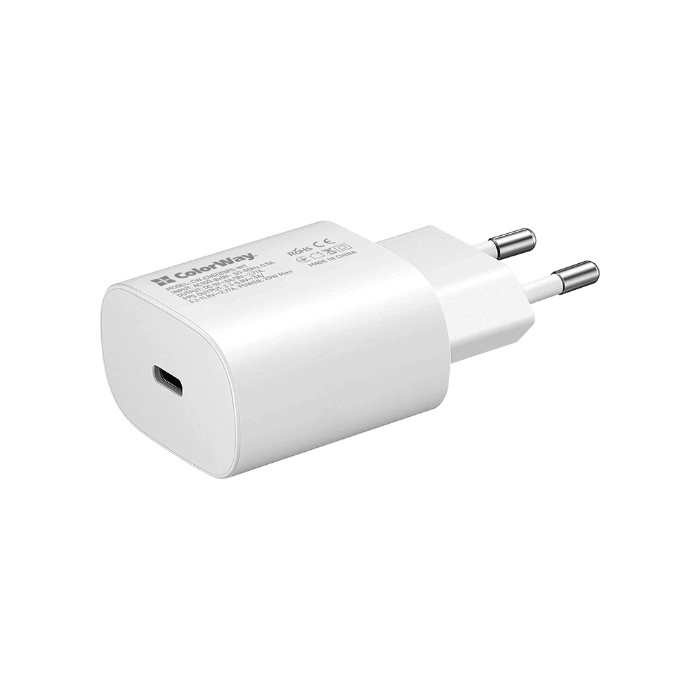 МЗП Colorway Power Delivery Port PPS USB Type-C (25W) білий (CW-CHS033PD-WT)