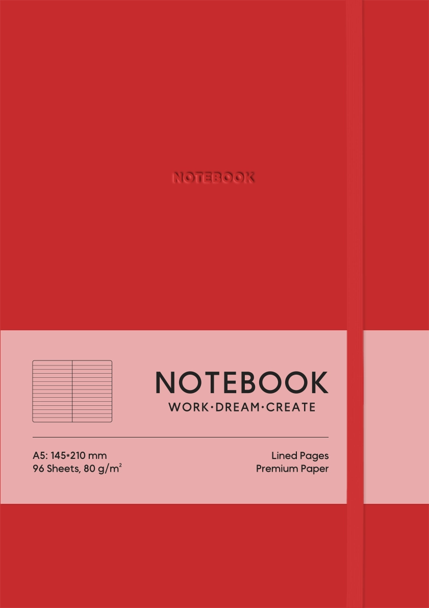 Блокнот А5 Школярик 96 аркушів у лінію PU тверда палітурка кремовий блок 80г/м2 A5-7125LRed Блокнот А5 Школярик 96 аркушів у лінію PU тверда палітурка кремовий блок 80г/м2 A5-7125LRed