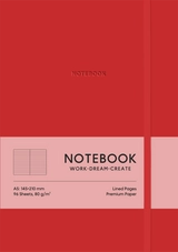 Блокнот А5 Школярик 96 аркушів у лінію PU тверда палітурка кремовий блок 80г/м2 A5-7125LRed