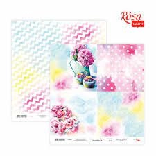 Папір для скрапбукінгу „Floral Poem“ 18, двосторонній, 30х30см, 200г/м2, ROSA TALENT Папір для скрапбукінгу „Floral Poem“ 18, двосторонній, 30х30см, 200г/м2, ROSA TALENT