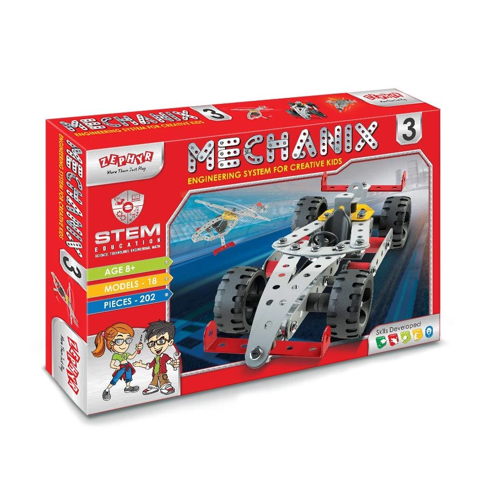 Металевий конструктор, розвиваючий Mechanix №3 202 елементів-18 моделей