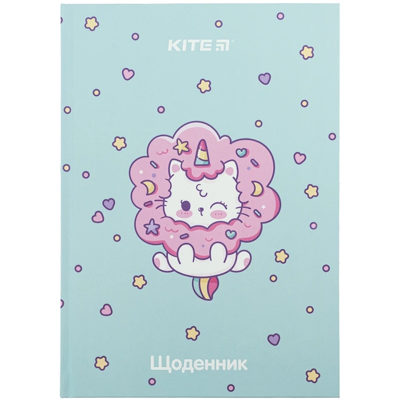 Щоденник шкільний Kite тверда обкладинка Rainbow Catcorn K24-262-6