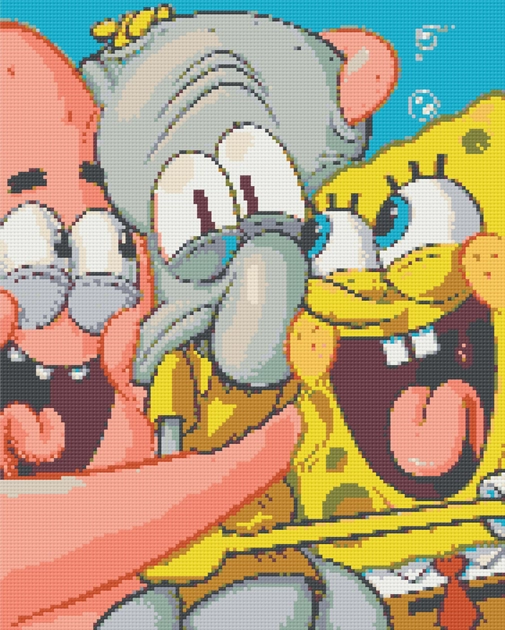 Алмазна мозаїка Спанчбоб Патрік Сквідвард Губка боб 40х50 см — фото 2