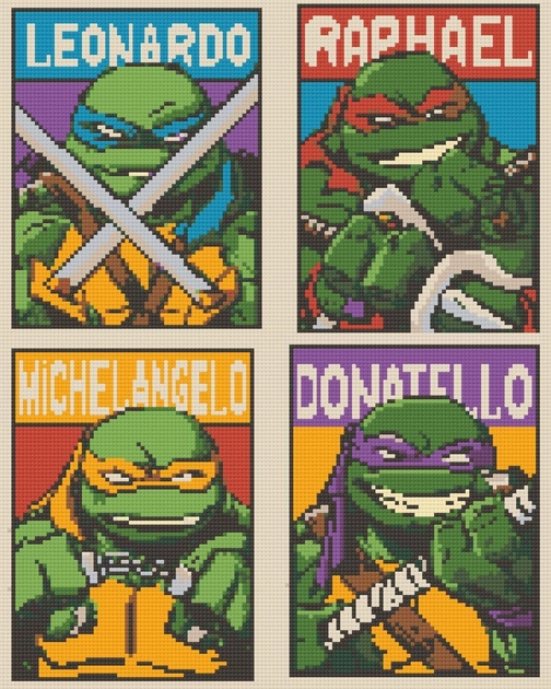 Алмазна мозаїка Origami UA Черепашки ніндзя 40х50 см — фото 2