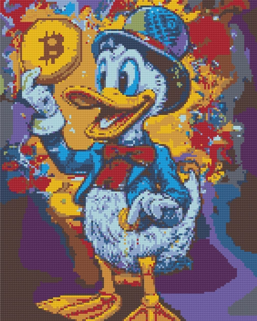 Алмазна мозаїка Скрудж Макдак з біткоїном 40х50 см — фото 2