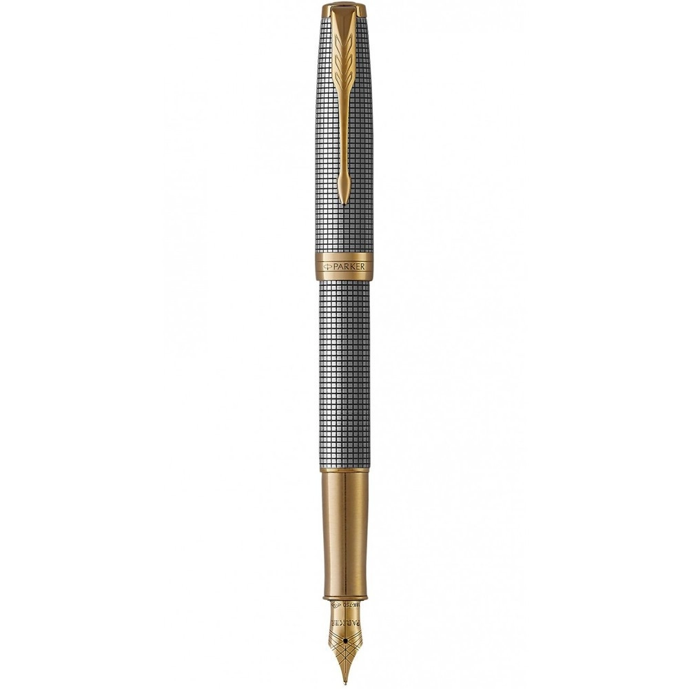 Ручка перова Parker Sonet 17 Cisele Silver золоте перо GT FP18 F 88211