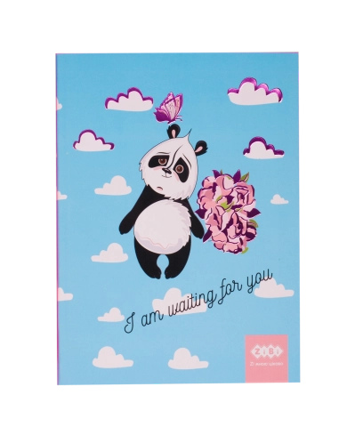 Блокнот SWEET Panda  А-5  64 арк   кліт   інтегр  обкл   мат  лам +Уфлак  KIDS Line  блакитний