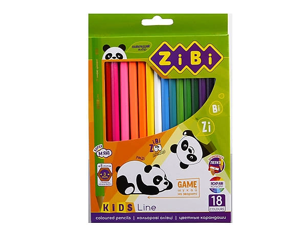 Олівці кольорові 18 кольорів KIDS LINE 2415 ZiBi 