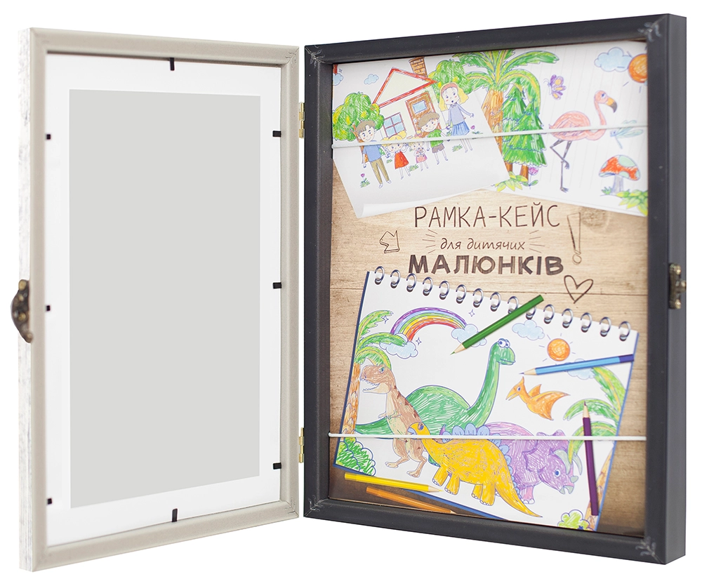 Рамка-кейс для дитячих малюнків 21х29,7 RK19-003 білий зі структурою