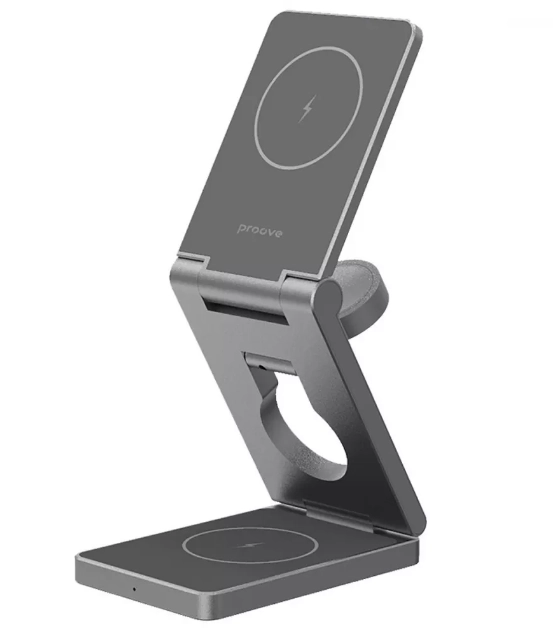 Бездротовий ЗП Proove Titan Volt 3 in 1 gray