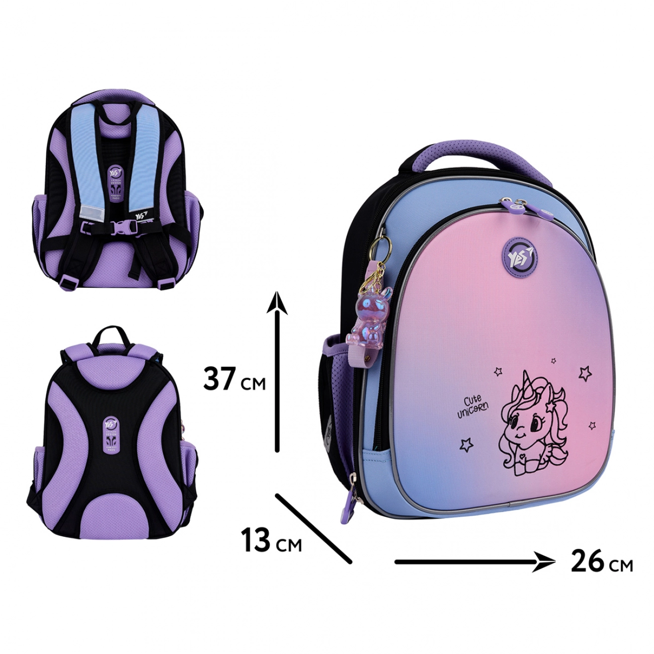 Рюкзак шкільний напівкаркасний YES S-109 Cute Unicorn 559877
