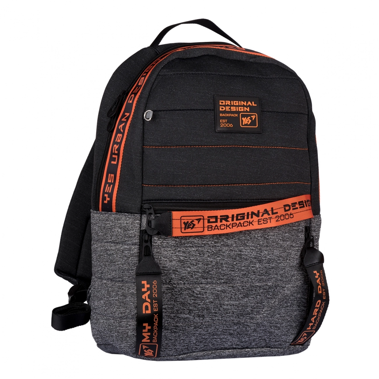 Рюкзак YES T-122 Urban disign style Orange, сірий/чорний Рюкзак YES T-122 Urban disign style Orange, сірий/чорний