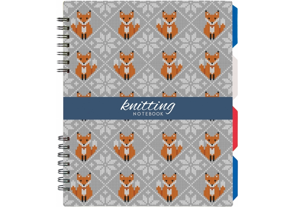 Блокнот Knitting, B5 (170х205), пластикова обкл., спіраль, з розділ., 120 арк., клітинка O20356-12