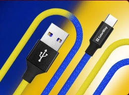 Кабель Colorway USB - Apple Lightning (national) 2.4А 1м синьо-жовтий