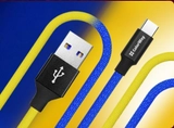 Кабель Colorway USB - Apple Lightning (national) 2.4А 1м синьо-жовтий