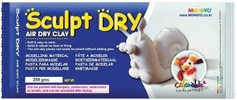 Маса для моделювання біла самозастигаюча 250г Sculpt Dry MUNGYO 985503