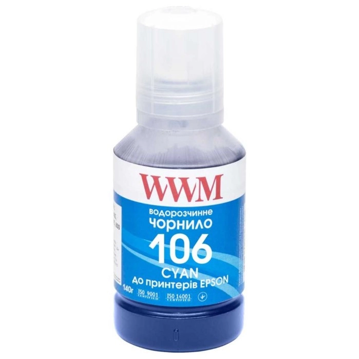 Чорнило WWM EPSON 106 L7160/7180 140г блакитне (E106C)