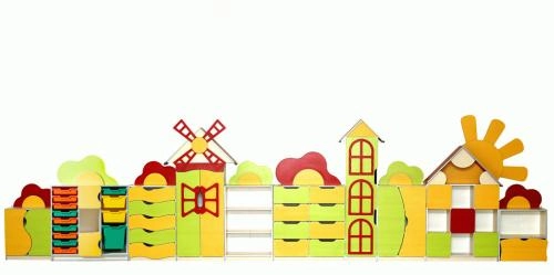 Стінка дитяча Квіткова поляна №6 комод 900х300х1365 мм 28514