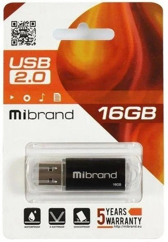 USB флеш накопичувач Mibrand 16GB Cougar Black USB 2.0 (MI2.0/CU16P1B)