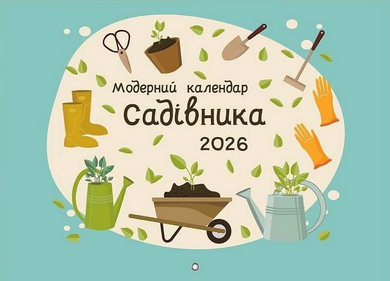 Календар садівника модерний на 2026 рік зелений Календар садівника модерний на 2026 рік зелений