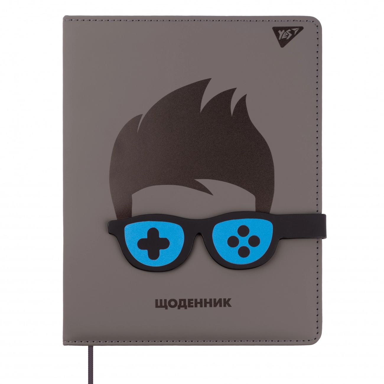 Щоденник шкільний YES PU твердий Glasses NEON неоновий друк, фігурний клапан
