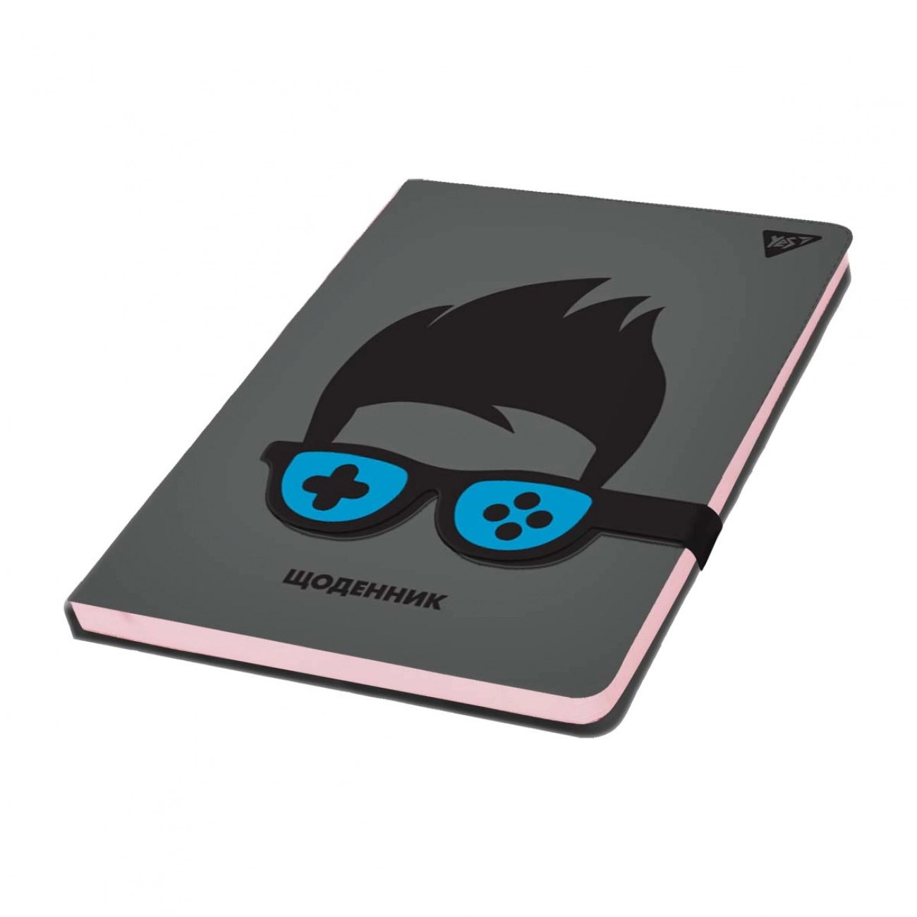 Щоденник шкільний YES PU твердий Glasses NEON неоновий друк, фігурний клапан