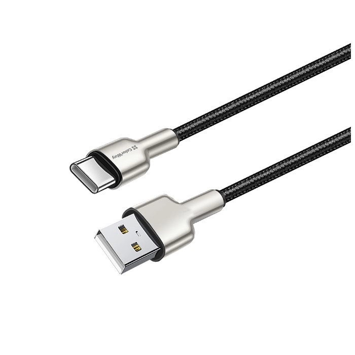 Кабель Colorway USB - Type-C (head metal) 2.4А 1м чорний (CW-CBUC046-BK)