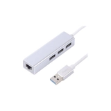 Адаптер Maxxter NEAH-3P-01 з USB на Gigabit Ethernet, 3 Ports USB 3.0, 1000 Mbps, метал, сірий