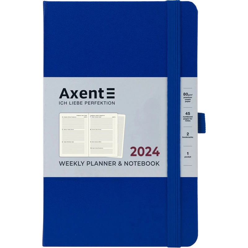 Щотижневик датований 2024 Axent Partner Strong 125х195 класичний синій 8505-24-38-A