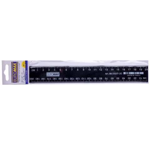 Лінійка пластикова 20см чорна BM.5827-20