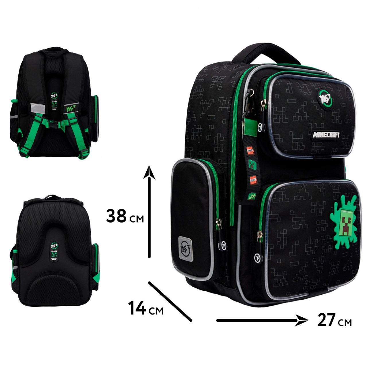 Рюкзак шкільний YES S-101 Minecraft Time LED — фото 2