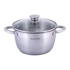 Каструля з нержавіючої сталі з кришкою і порожніми ручками Kamille 2л 4901