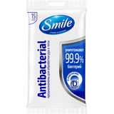 Серветки вологі Antibacterial Лайм-мята з вітамінами 15шт єврослот Smile 42504731