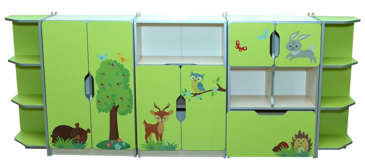 Стінка дитяча Звірята №4 напівзакритий з 2-ма малими дверима 600х300х950 5014
