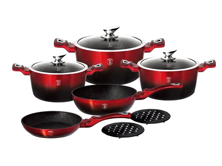 Набір позуду 10 предметів Metallic Line BLACK BURGUNDY Edition BH-1631N