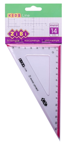 Трикутник 140мм 90°/60° з рожевою смужкою блістер KIDS Line ZB.5622-10