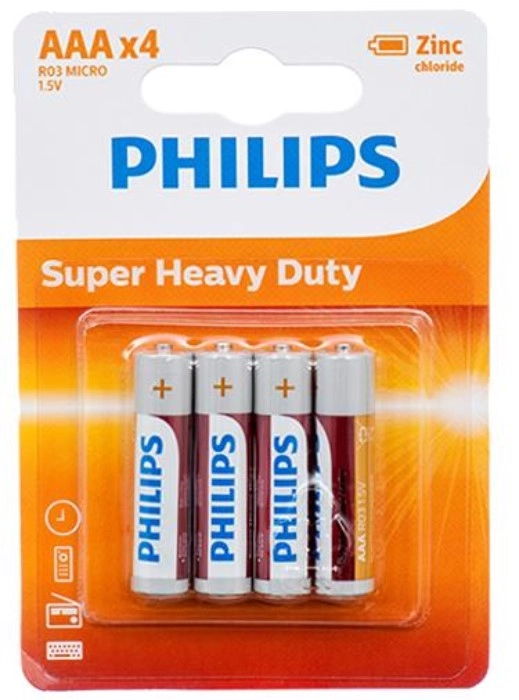 Батарейка Philips LongLife Zinc Carbon AAA блістер, 4 шт