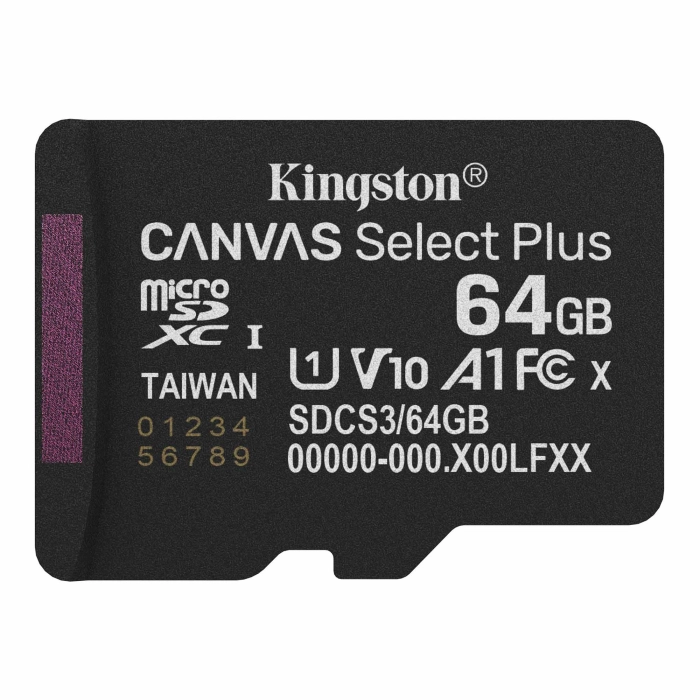 Карта пам`яті MicroSDXC 64GB UHS-I Class 10 Kingston Canvas Select Plus R150MB/s (SDCS3/64GBSP) Карта пам`яті MicroSDXC 64GB UHS-I Class 10 Kingston Canvas Select Plus R150MB/s (SDCS3/64GBSP)